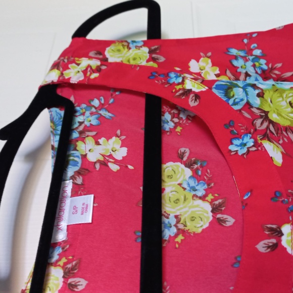 Red Floral Sleeveless Dress S - Picture 2 of 5